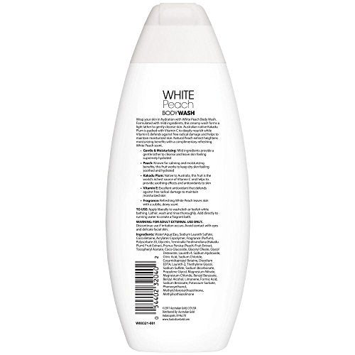 Australian Gold Body Wash, Gentle & Moisturizing with Nutrient Rich Kakadu Plum & Vitamin E, White Peach, 16.5 Ounce (2 pack)