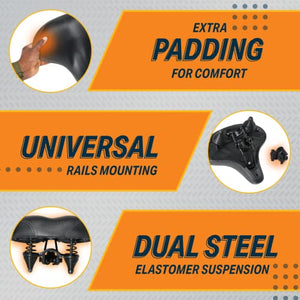 Bikeroo Bike Seat - Peloton Seat Cushion - Bicycle Saddle Replacement - Wide Cushioned Comfortable Seat for Men & Women - Compatible with Exercise, Road, and Stationary Bikes